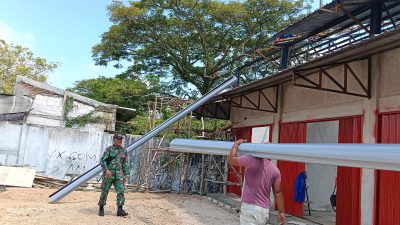 Awasi Pembangunan KDKMP, Babinsa Kediren Blora Pastikan Material Sesuai Standar