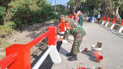Jembatan Garuda Blora Masuki Tahap Akhir: Tampil Megah Berbalut Warna Merah Putih